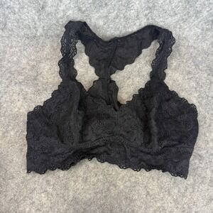 Felina Bralette M Medium‎ Black Lace Wireless Bra Lingerie